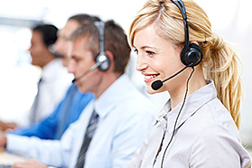 Woman in a call center.